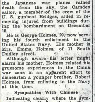 Camden Courier-Post article on George Holmes, column 2