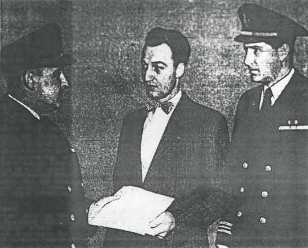 Lt. Vyron Grace receives Gold Star at Naval Militia Armory, Camden, March 13, 1950