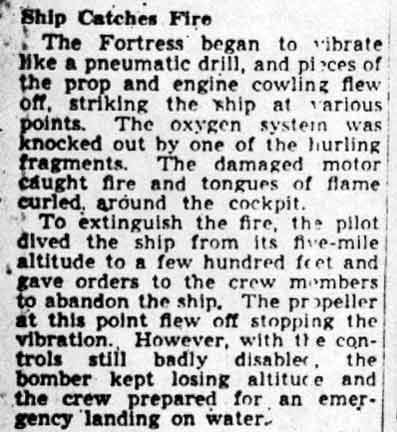 Camden Courier-Post article on James Boyer, column 2 — Ship Catches Fire