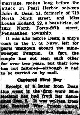 Girl in Camden Will Wait For Fiancé Held by Japs — article column 2