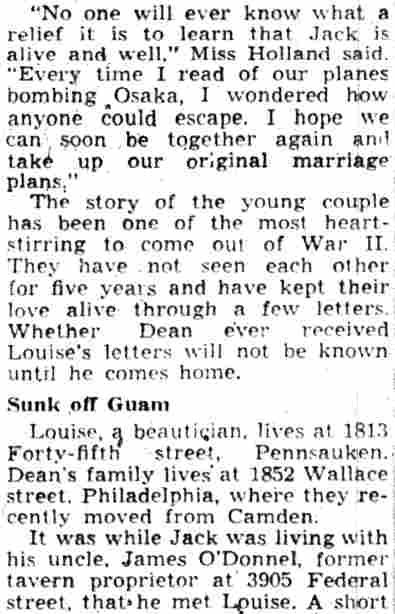 Camden Courier-Post September 11, 1945 — article column 2