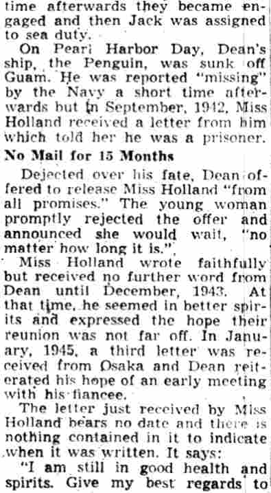 Camden Courier-Post September 11, 1945 — article column 3