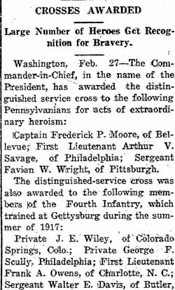 Gettysburg Star and Sentinel, March 1 1919, clipping 1
