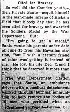 Camden Hero Cites Pearl Harbor 'Hell' — Camden Courier-Post, July 3, 1942 (column 3)