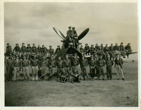 494th Fighter Squadron officers, May 1945 at Illsheim, Germany