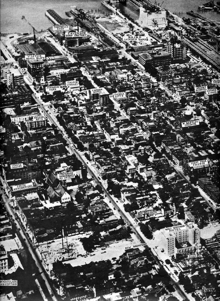 Downtown Camden aerial photograph, circa 1925