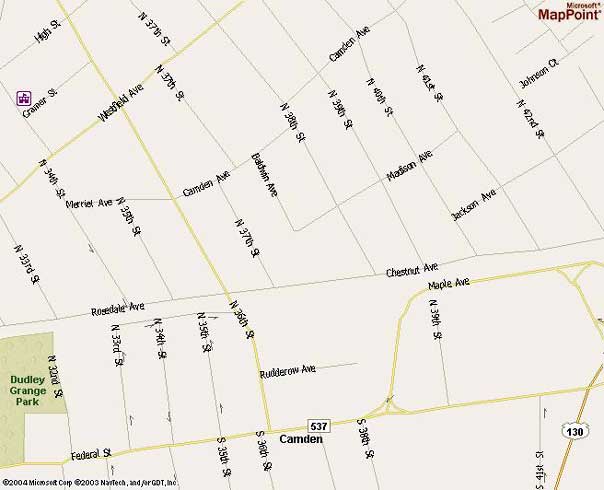 Early 1900s map of Pennsauken east of 36th Street, section 3
