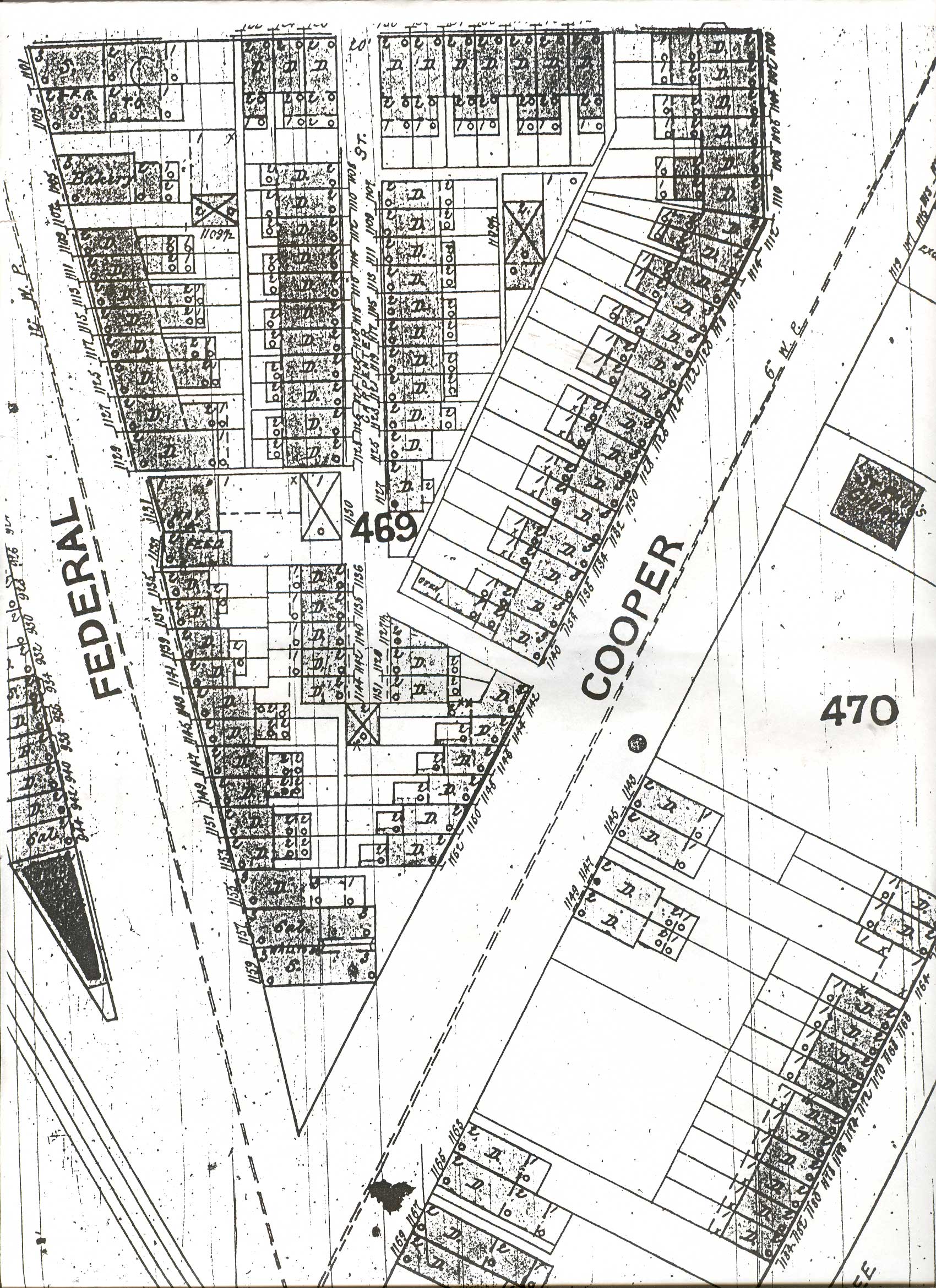 1885 map of 1100 block of Carpenter Street, Camden NJ