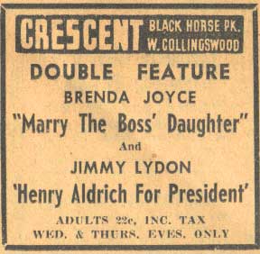 Crescent Theater advertisement