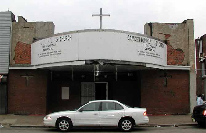 The Roxy Theater building, 2002, now the Camden Miracle Center Church
