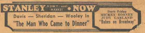 Stanley Theater advertisement