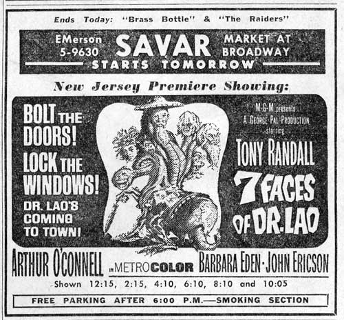 SAVAR Theater listing, Camden Courier-Post, May 19, 1964