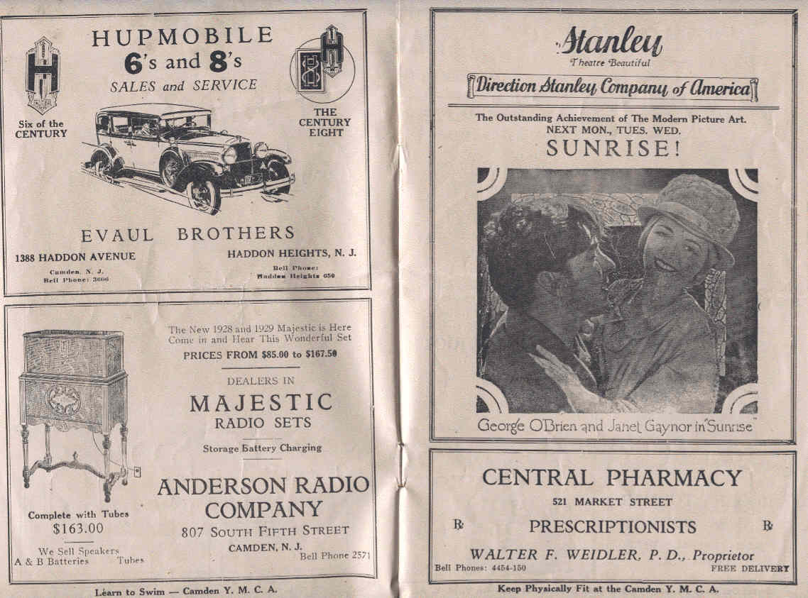 Stanley Theatre program, 1928, page 3