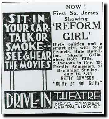 The World's First Drive-In Movie, Camden NJ, 1933, photo 1