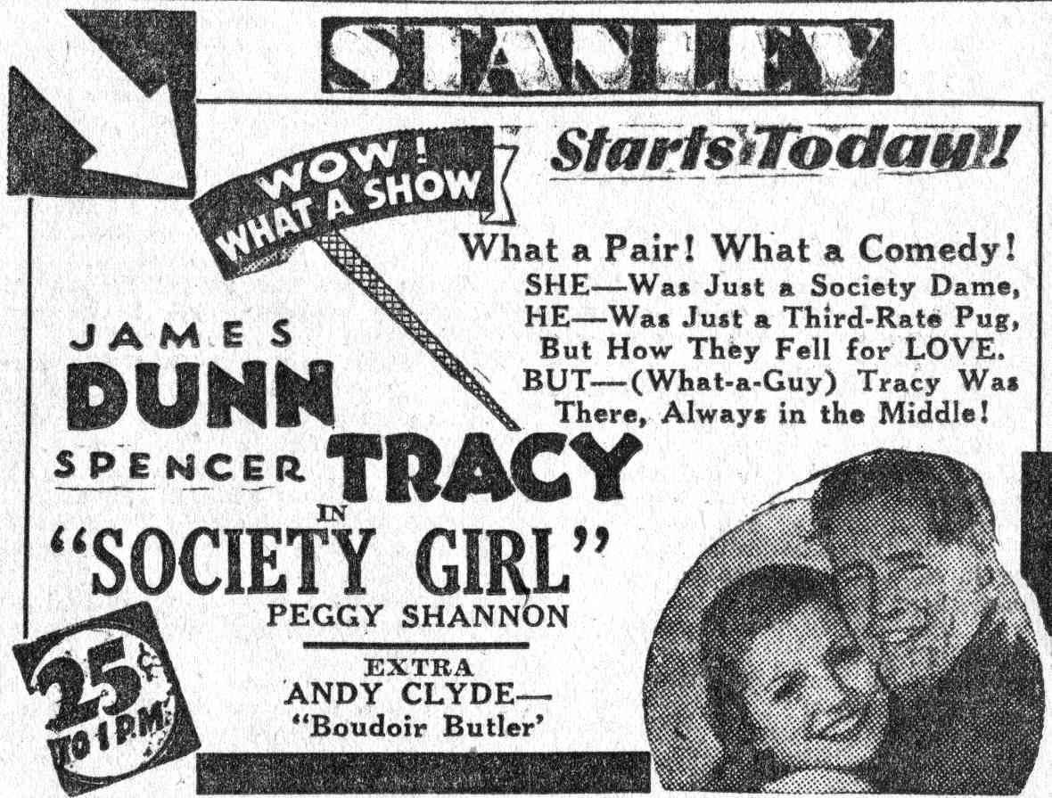 Stanley Theatre listing, Camden Courier-Post, June 10, 1932