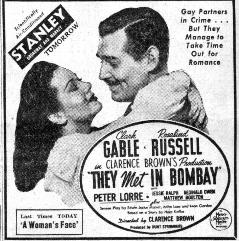 Stanley Theatre listing, Camden Courier-Post, July 22, 1941