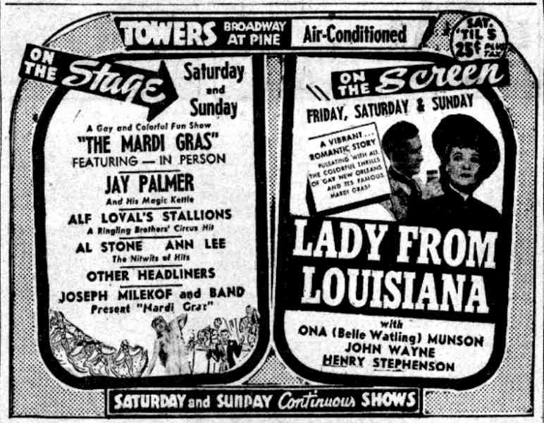 Towers Theatre advertisement, Camden Courier-Post, July 25, 1941