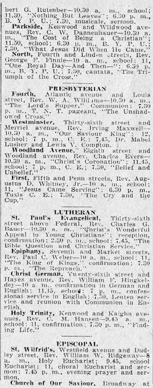 Camden Courier-Post, March 19, 1932 — Holy Week in Camden churches, page 2