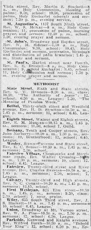 Camden Courier-Post, March 19, 1932 — Holy Week in Camden churches, page 3