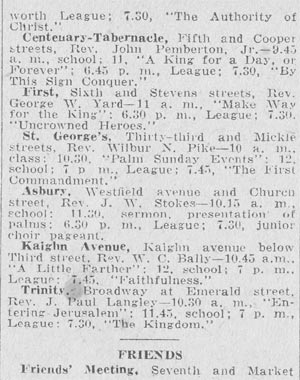 Camden Courier-Post, March 19, 1932 — Holy Week in Camden churches, page 4