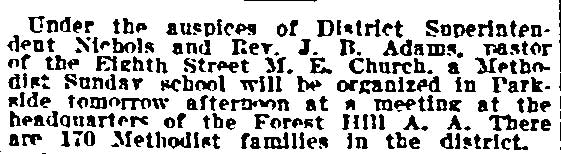 Philadelphia Inquirer, July 18, 1914 — New Methodist Sunday school in Parkside