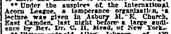 Philadelphia Inquirer, February 27, 1908 — temperance lecture at Asbury M.E. Church