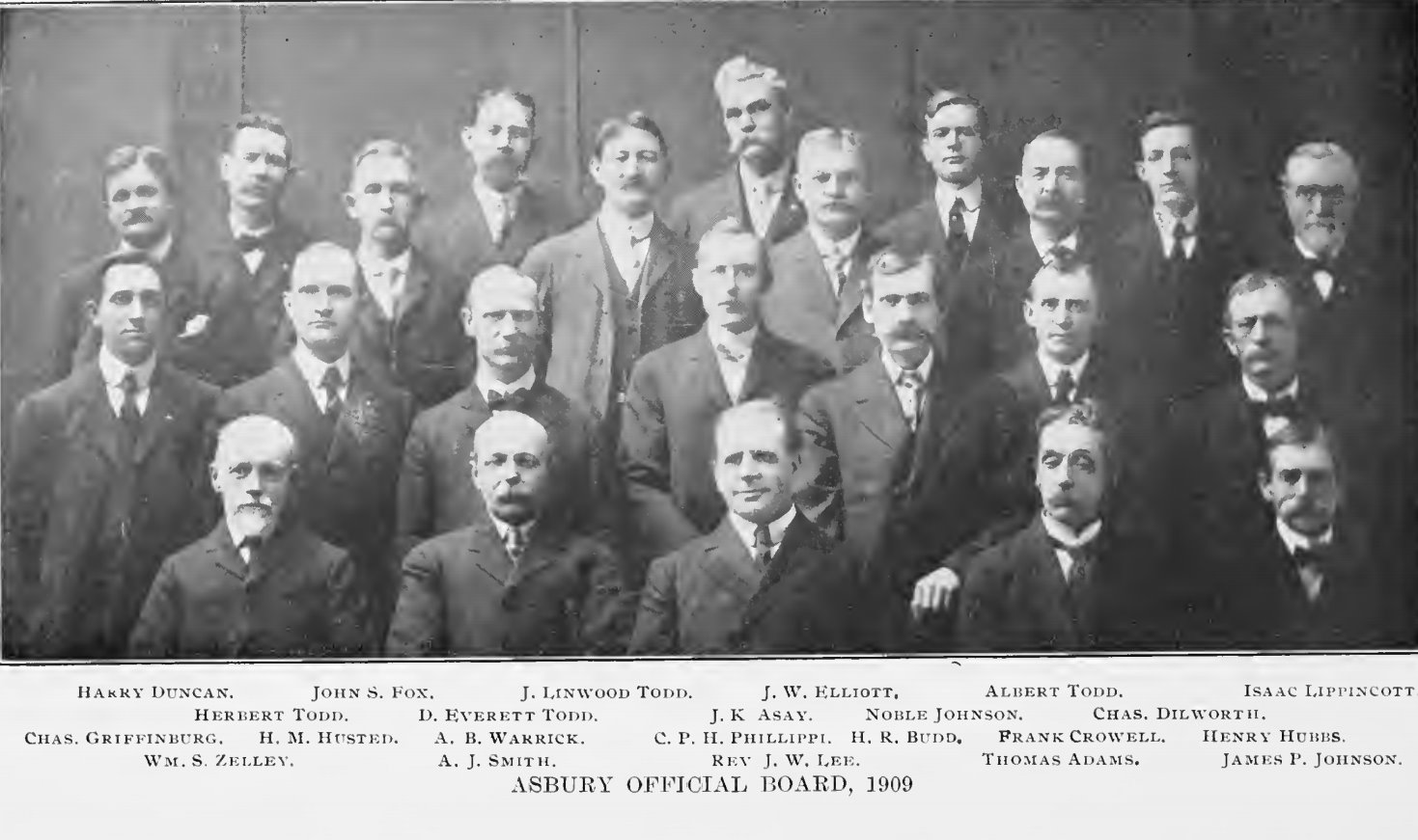 Asbury Methodist Episcopal Church Official Board, 1909
