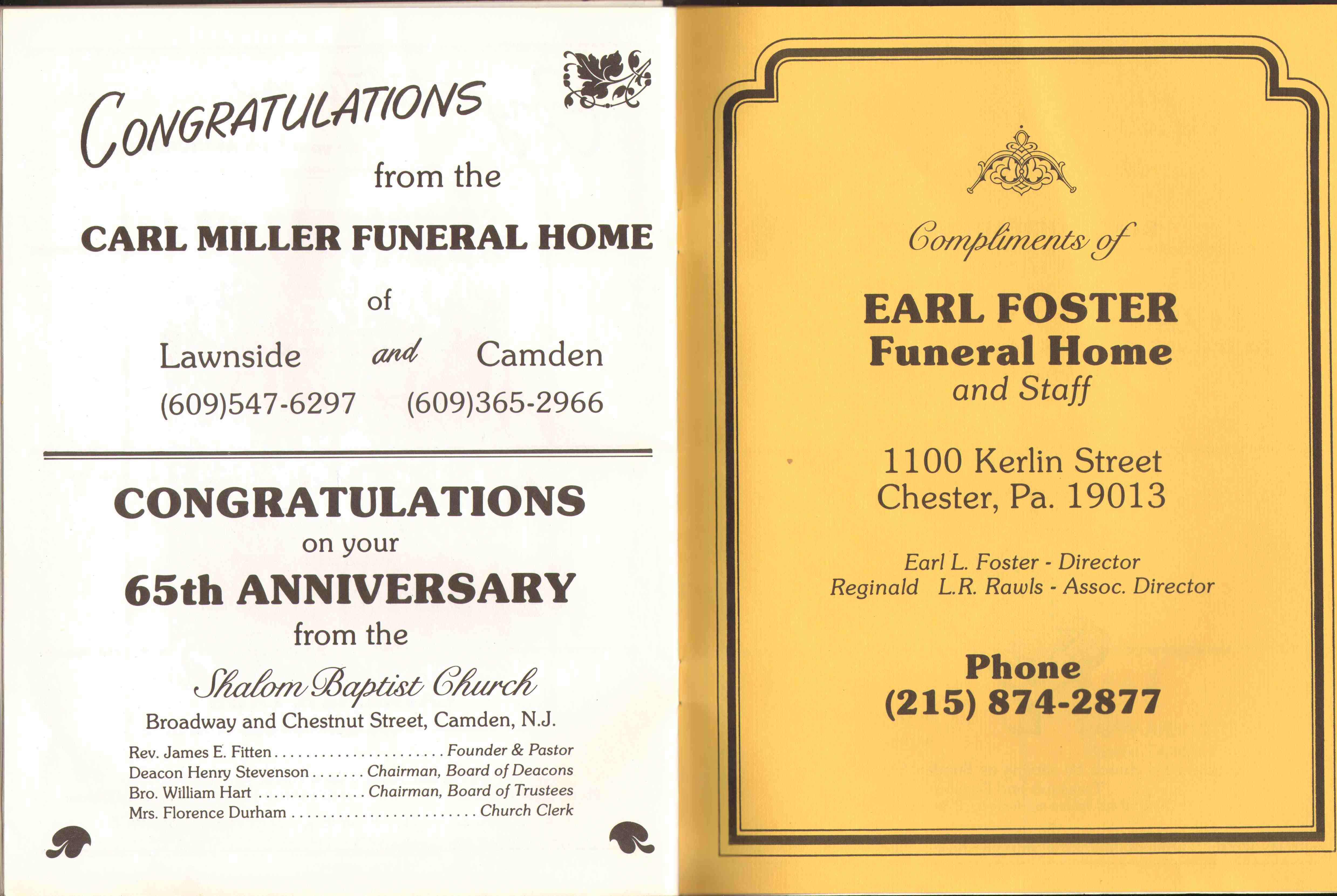 Baptist Temple Church 65th Anniversary Booklet, page 51