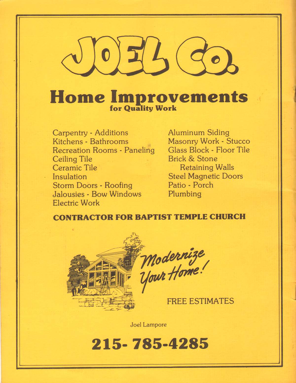 Baptist Temple Church 65th Anniversary Booklet, page 59