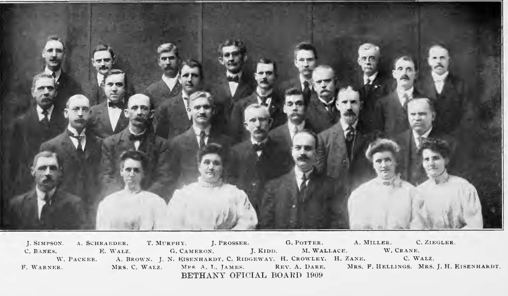 Official Board of Bethany Methodist Episcopal Church, 1909