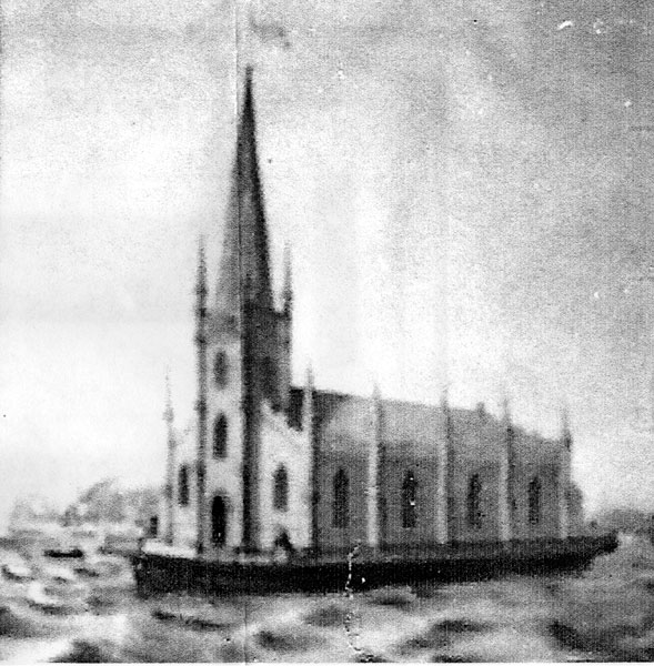 The Floating Chapel of the Redeemer, before being moved to Camden