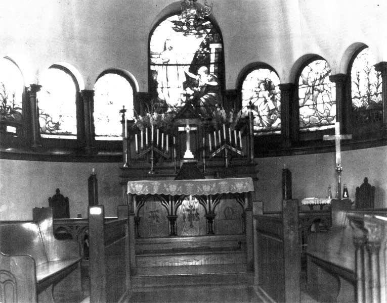 St. Wilfrid's Episcopal Church interior, stained glass windows and altar, Camden Courier-Post February 8, 1933