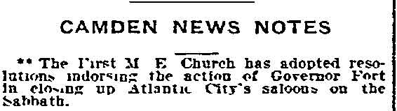 Camden News Notes - Philadelphia Inquirer, September 1, 1908