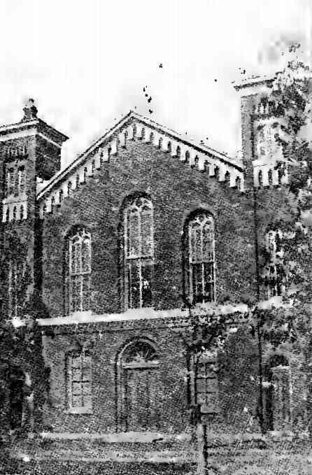 First Methodist Episcopal Church, Southwest Corner of South 3rd Street and Taylor Avenue, 1834–1868, destroyed by fire November 20, 1867