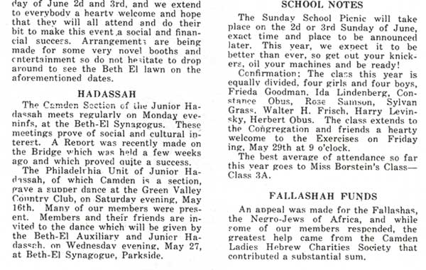 Congregation Beth El, 1925