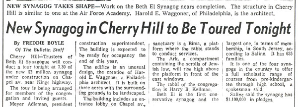 Congregation Beth El, 1967
