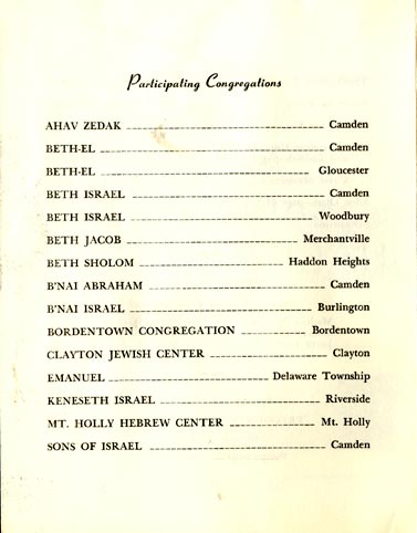 Seventeenth United Thanksgiving Service program, November 27, 1958, participating congregations