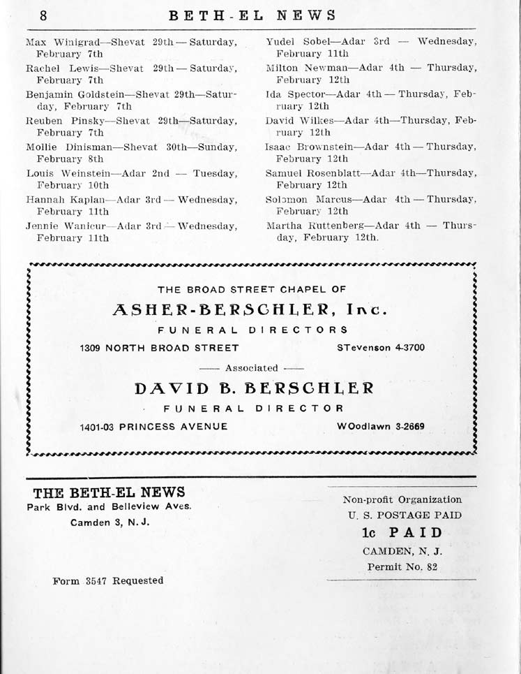 Beth-El News, January 30, 1959, page 8