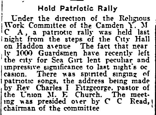 Philadelphia Inquirer, July 27, 1917 — Hold Patriotic Rally