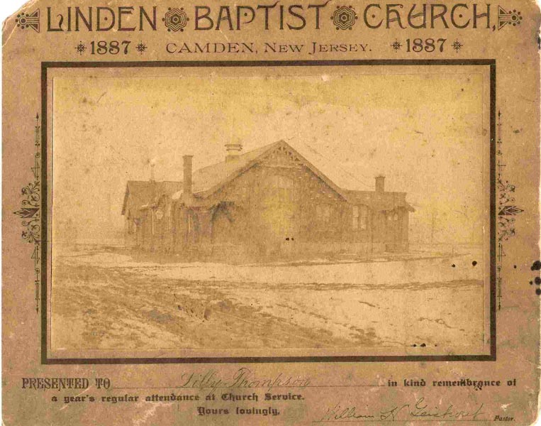 Certificate for Perfect Attendance 1887, awarded to Lilly Thompson