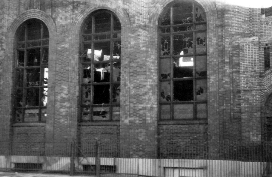 Linden Baptist Church fire aftermath, July 24, 1954