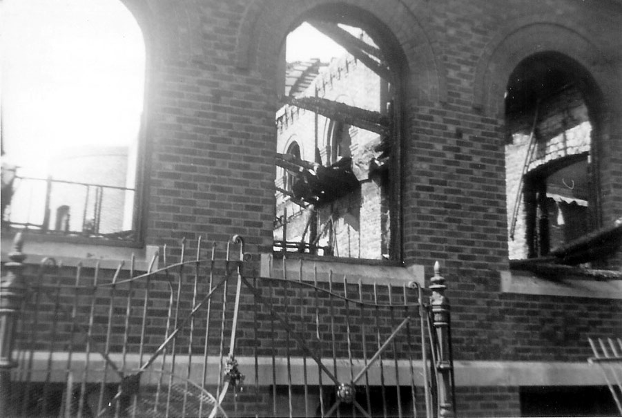 Linden Baptist Church fire aftermath, July 24, 1954