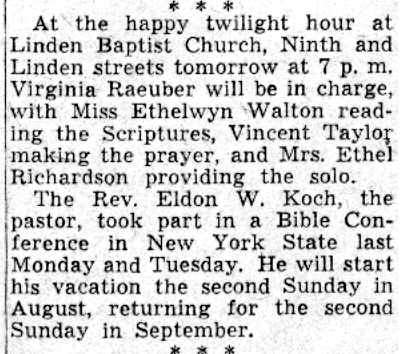 Camden Courier-Post, July 26, 1941, Linden Baptist Church