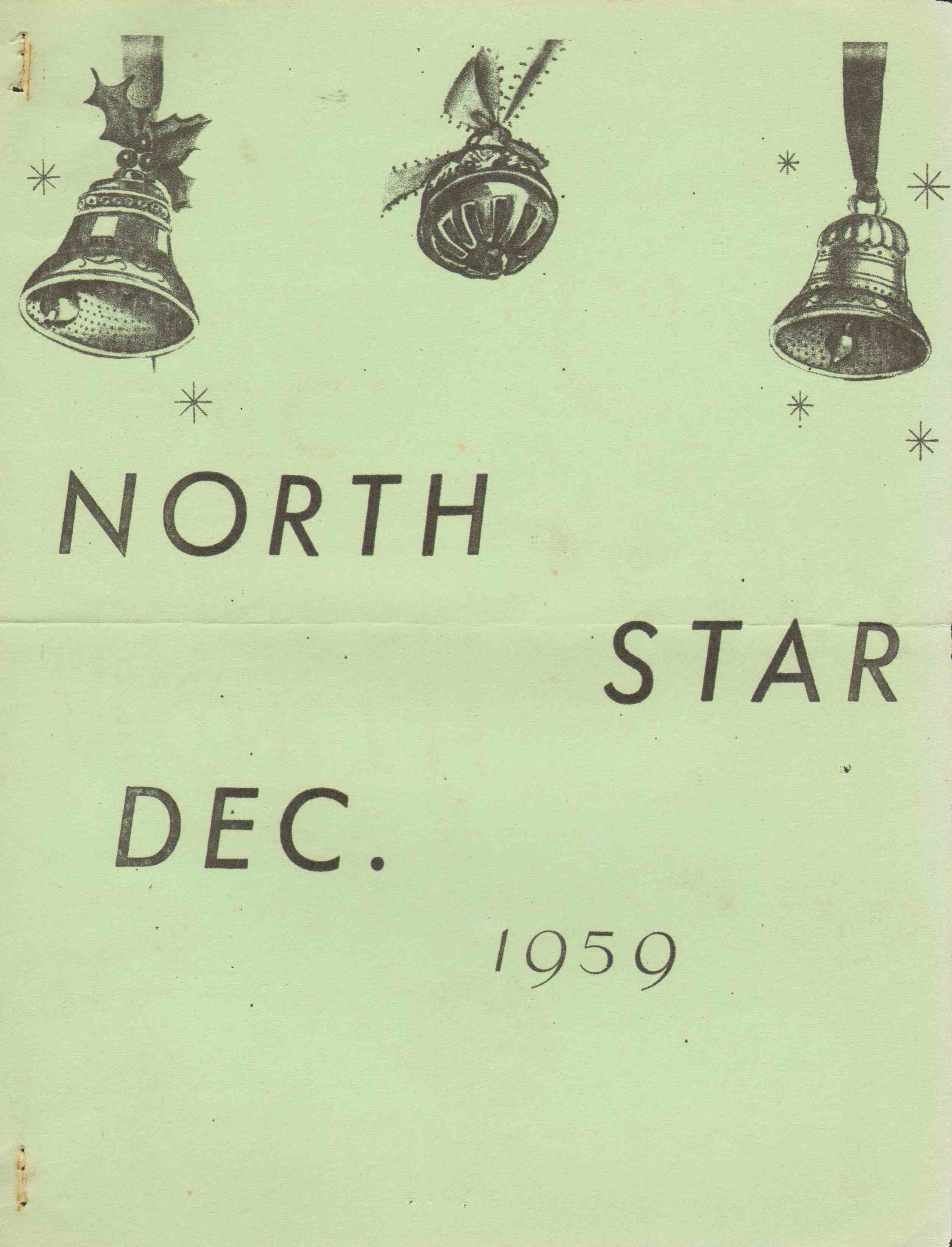 North Baptist Church North Star newsletter, December 1959, cover