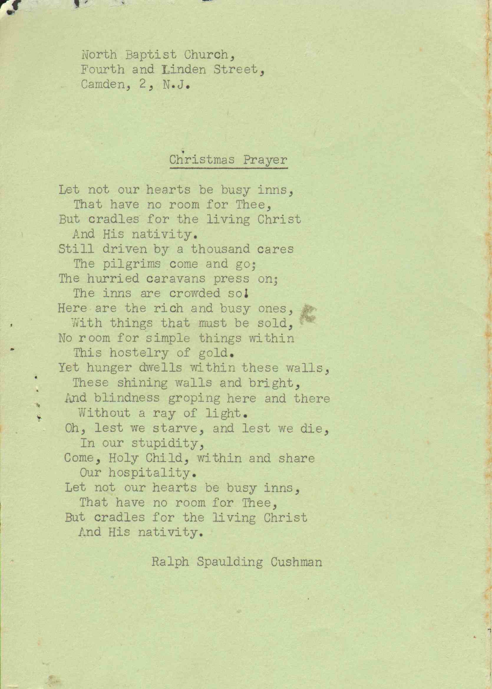 North Baptist Church North Star newsletter, December 1959, page 5
