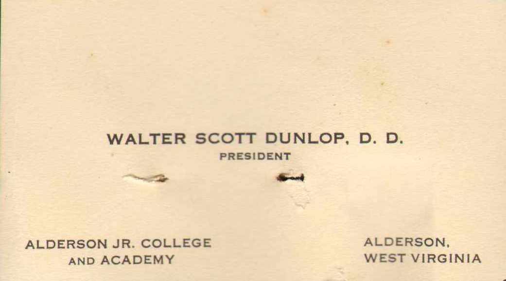 Rev. Dr. Walter S. Dunlop's post before coming to North Baptist Church, 1935