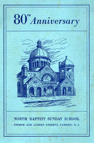 North Baptist Church 80th Anniversary Service booklet cover, October 31, 1937