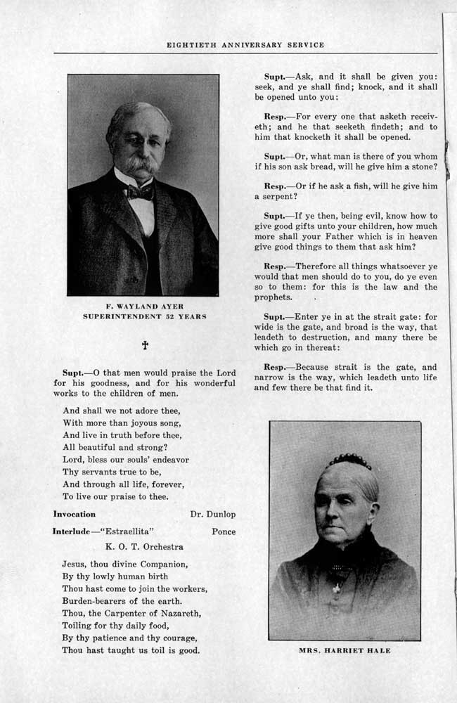 North Baptist Church 80th Anniversary Service booklet, page 2