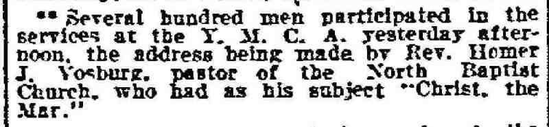 Men’s Meeting at the Y. M. C. A. - Philadelphia Inquirer, May 22, 1911