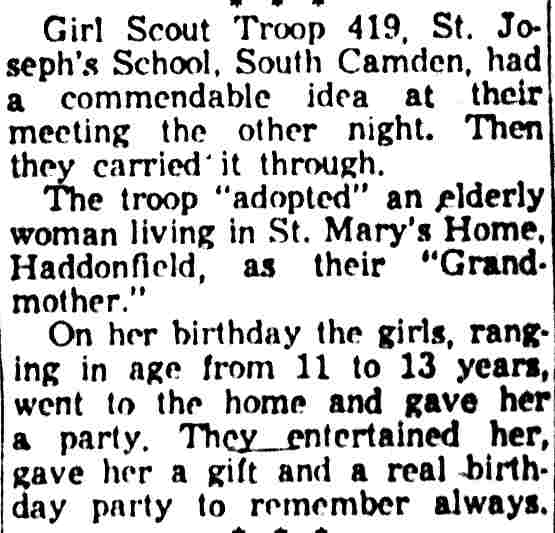 Polish Girl Scouts, Camden Courier-Post, December 12, 1957